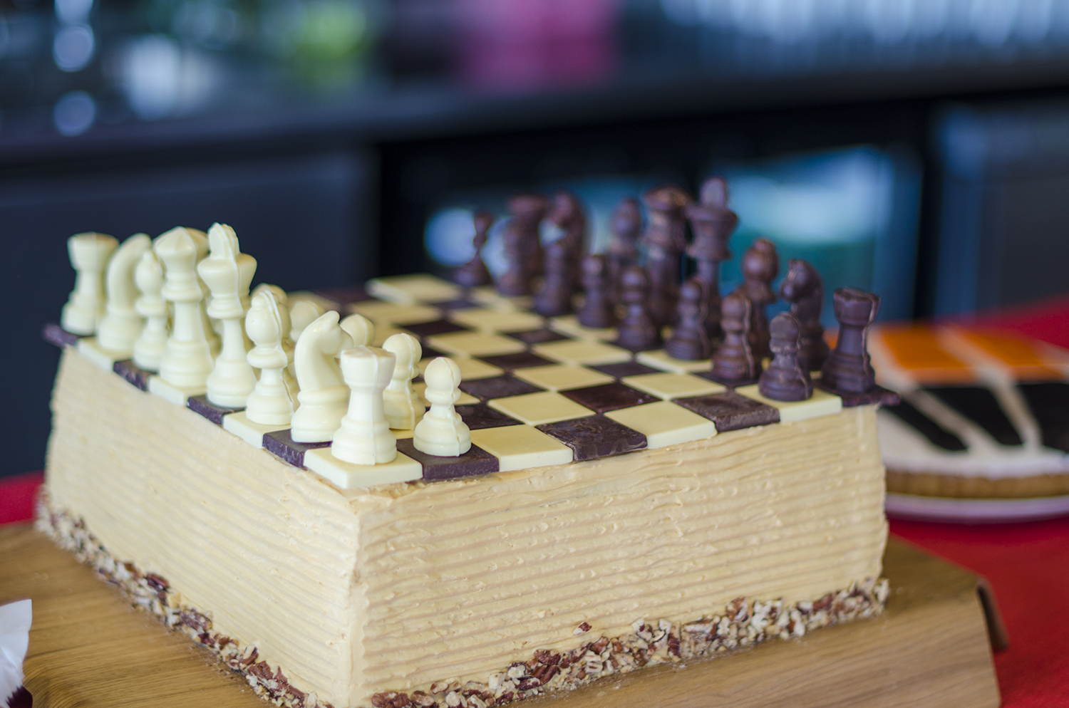 Chess Board Cake with Pieces